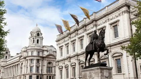 Whitehall in London with the Foreign and Commonwealth Office near the Cenotaph, on a cloudy day (Getty Images)