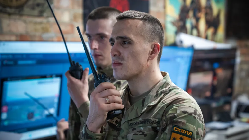 Battalion commanders coordinate operations from a Pokrovsk command post (BBC/Matthew Goddard)