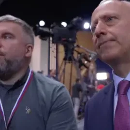 Both Steve Rosenberg and BBC producer Ben Tavener (left) can face extra scrutiny on their travels in and out of Russia - bbc