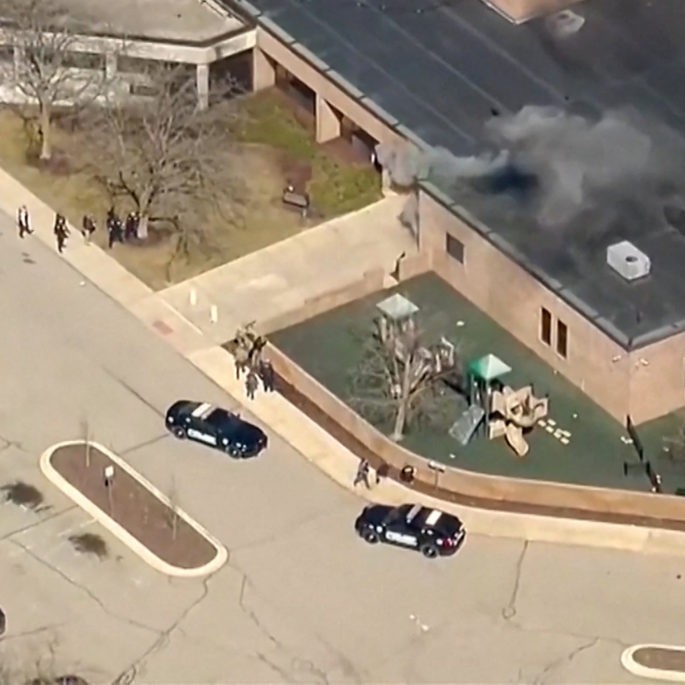 Smoke rises after Michigan State Police reported an active shooting at Temple Israel Synagogue in West Bloomfield, Michigan, March 12, 2026, in a still image from video. ABC Affiliate WXYZ via Reuters - ABC Affiliate WXYZ via Reuters