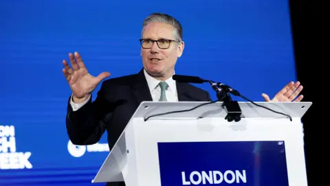 UK Prime Minister Sir Keir Starmer speaks at London Tech Week 2026.